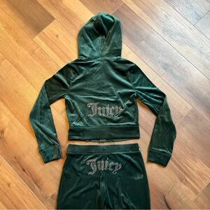 Juicy Couture NWT Velour Bling Tracksuit Forest Pine Green Y2K Holiday S M L XL
